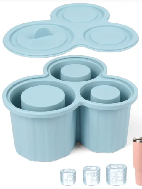 Silicone Ice Cube Tray for Stanley Cup with Straw and Handle